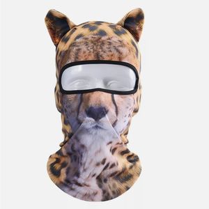 Breathable 3D Animal Printing Balaclava Cycling Hat Dog Cat Ears Full Face Mask